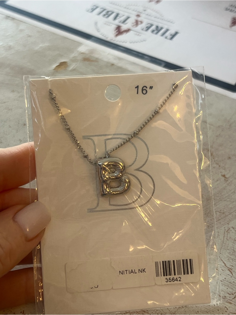 Silver Initial B Pendant Necklace - 16"